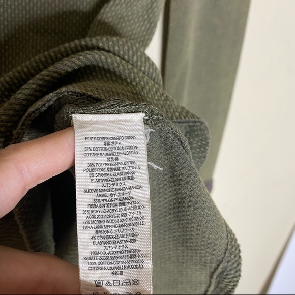 Free People Green Art School Sweater Cuff Thermal - Picture 6 of 6